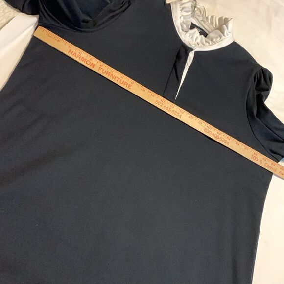 Crown & Ivy Size XXL black dress w/white ruffle collar and puffy cuffed sleeves - Picture 7 of 9